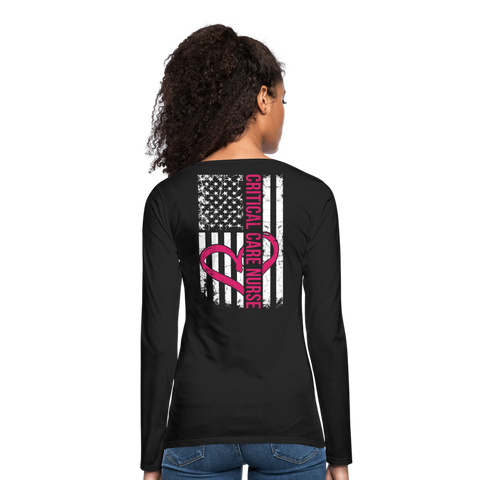 Critical Care Nurse Women's Premium Long Sleeve T-Shirt - black