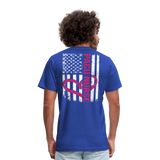 PACU Nurse Flag Pink Heart Unisex Jersey T-Shirt by Bella + Canvas - royal blue