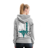 Nurse Flag - Teal - Women’s Premium Hoodie - heather grey