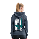 Nurse Flag - Teal - Women’s Premium Hoodie - heather denim