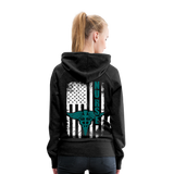 Nurse Flag - Teal - Women’s Premium Hoodie - charcoal grey