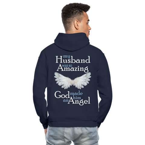 Husband - God Made Him An Angel Gildan Heavy Blend Adult Hoodie (CK3578) - navy