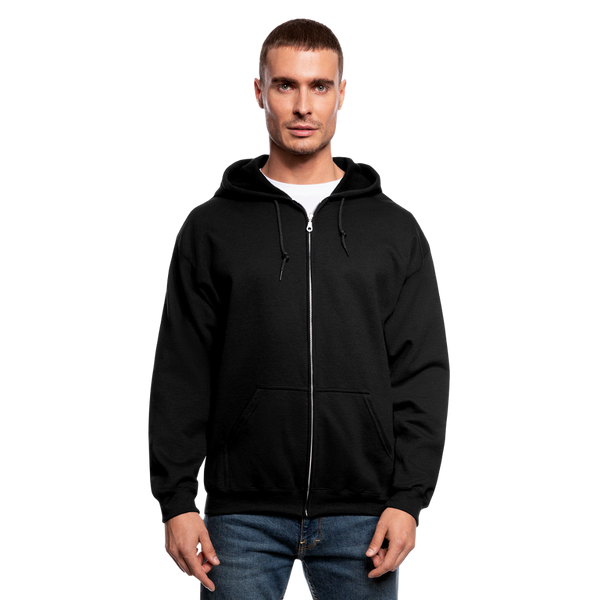 Mom Guardian Angel Men's Zip Hoodie - black