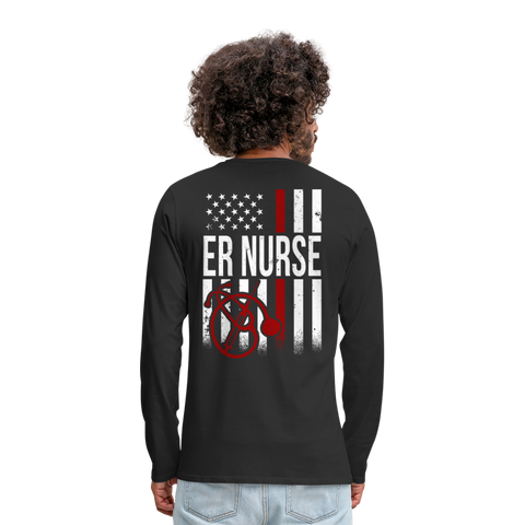 ER Nurse Flag Men's Premium Long Sleeve T-Shirt CK4202 - black
