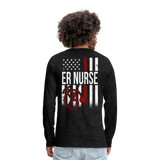 ER Nurse Flag Men's Premium Long Sleeve T-Shirt CK4202 - charcoal grey