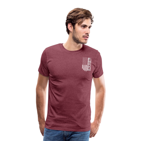 Poppa American Flag Men's Premium T-Shirt - heather burgundy