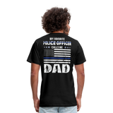 My Favorite Police Officer Calls Me Dad Unisex Jersey T-Shirt by Bella + Canvas  CK3616 - black