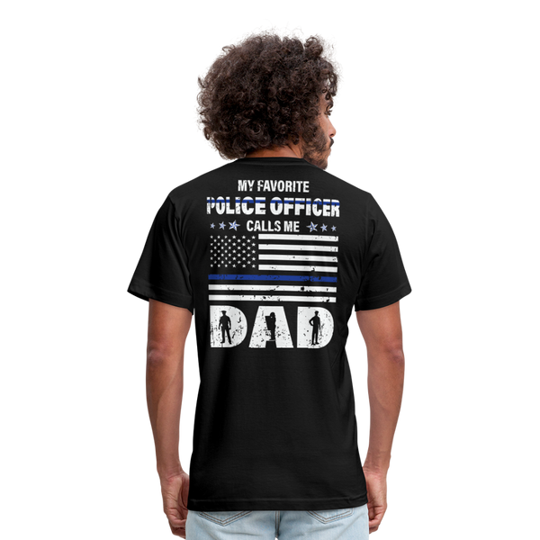 My Favorite Police Officer Calls Me Dad Unisex Jersey T-Shirt by Bella + Canvas  CK3616 - black