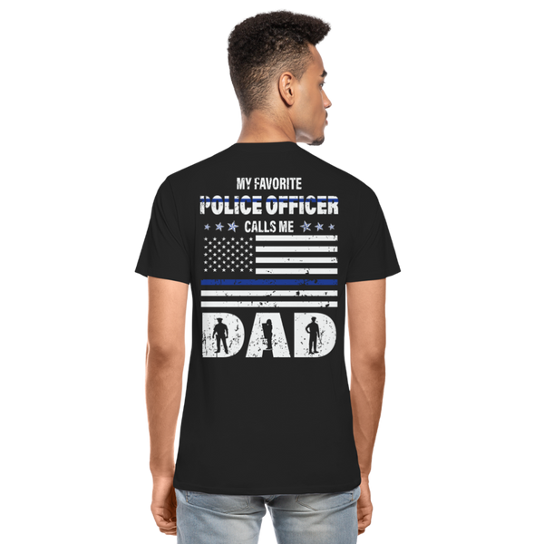 My Favorite Police Officer Calls Me Dad (CK3616) Men’s Premium Organic T-Shirt - black