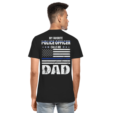 My Favorite Police Officer Calls Me Dad (CK3616) Men’s Premium Organic T-Shirt - black