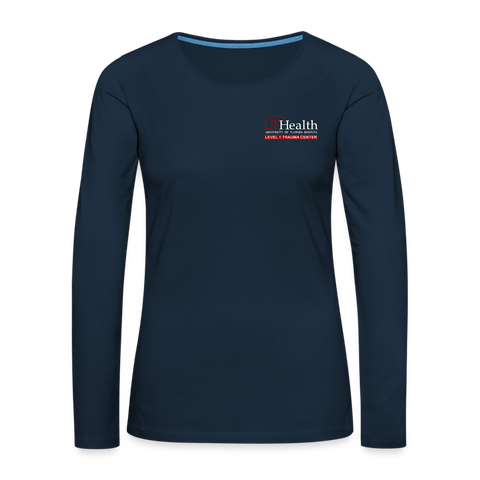 UFHealth TRAUMA RESUS RN Women's Premium Long Sleeve T-Shirt - deep navy