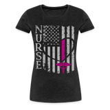 Nurse Flag Women’s Premium T-Shirt (CK1395) - charcoal grey