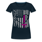 Nurse Flag Women’s Premium T-Shirt (CK1395) - deep navy