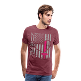 Nurse Flag Men's Premium T-Shirt (Ck1395) - heather burgundy