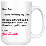 Dear Dad - Love Your Princess Funny Coffee Mug for Dad for Father's Day From Father