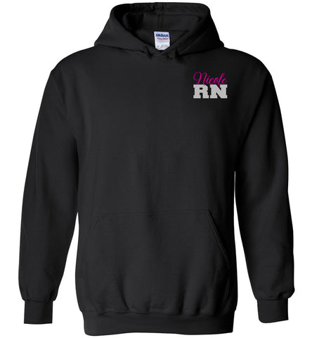 Nicole RN Nurse Flag Pullover Hoodie