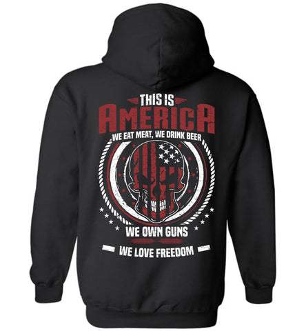 This is America -Skull American Flag Unisex Pullover Hoodie