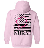 Nurse Flag with Heart Stethoscope Pullover Hoodie