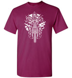 Gasmask Chopper Tshirt - Badass Biker Wearing Gas Mask Just Cruisin' On His Cool Motorcycle T Shirt