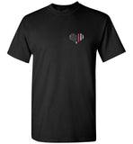 Nurse Flag Unisex T-Shirt with Flag Heart Front