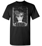 Busted T Shirt - Prison Mug Shot Goth Girl Pop Culture Tee