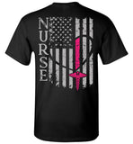 Nurse Flag Unisex T-Shirt for Nurses - Front and Back Print (Flag w/Nurse) (CK1213)