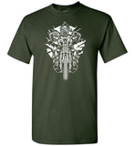 Gasmask Chopper Tshirt - Badass Biker Wearing Gas Mask Just Cruisin' On His Cool Motorcycle T Shirt
