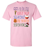 Gigi's To Do List Unisex T-Shirt - Squeeze 'Em Up, Sugar 'Em Up, Spoil 'Em Rotten, Send 'Em Home Tshirt For Grandma