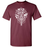 Gasmask Chopper Tshirt - Badass Biker Wearing Gas Mask Just Cruisin' On His Cool Motorcycle T Shirt