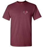 Nurse Flag Unisex T-Shirt with Flag Heart Front