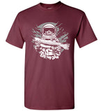 Astronaut Fisherman Shirt Holding Trout Pop Culture Novelty Fishing Tshirt