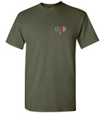 Nurse Flag Unisex T-Shirt with Flag Heart Front