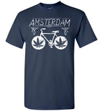 Amsterdam Marijuana Shirt - Pot Leaves On Bicycle Design Legalize Weed Tshirt