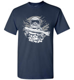 Astronaut Fisherman Shirt Holding Trout Pop Culture Novelty Fishing Tshirt