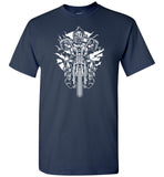 Gasmask Chopper Tshirt - Badass Biker Wearing Gas Mask Just Cruisin' On His Cool Motorcycle T Shirt