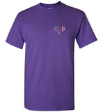 Nurse Flag Unisex T-Shirt with Flag Heart Front