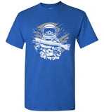 Astronaut Fisherman Shirt Holding Trout Pop Culture Novelty Fishing Tshirt