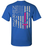 Nurse Flag Unisex Tee Front and Back Print Royal