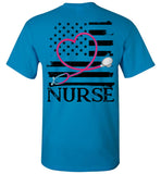 Nurse Flag with Heart Stethoscope Unisex Tee