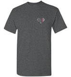 Nurse Flag Unisex T-Shirt with Flag Heart Front