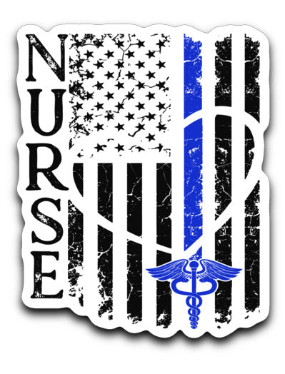 Nurse Flag Decal Blue