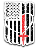 Nurse Flag Red Sticker
