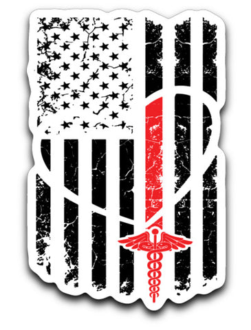Nurse Flag Red Sticker