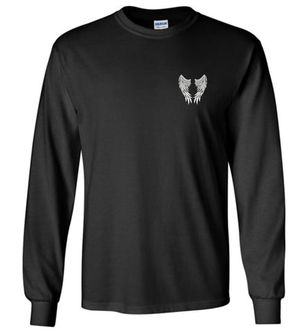 My Dad Is My Guardian Angel Long Sleeve T-Shirt Unisex Front and Back Print