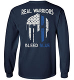 Real Warrior Bleed Blue Unisex Long Sleeve T-Shirt
