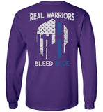 Real Warrior Bleed Blue Unisex Long Sleeve T-Shirt