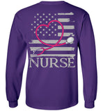 Nurse Flag with Stethoscope Unisex Long Sleeve T-Shirt