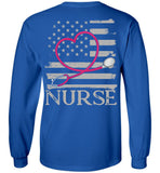 Nurse Flag with Stethoscope Unisex Long Sleeve T-Shirt