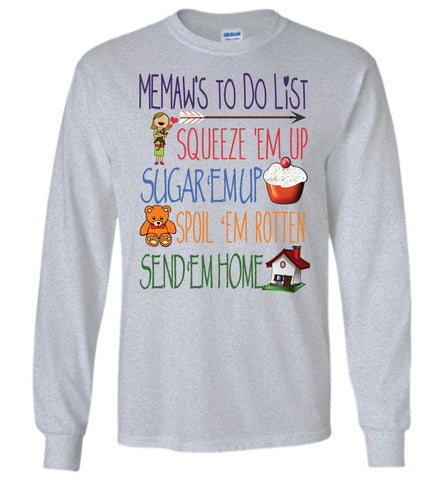Memaw's To Do List Long Sleeve T-Shirt