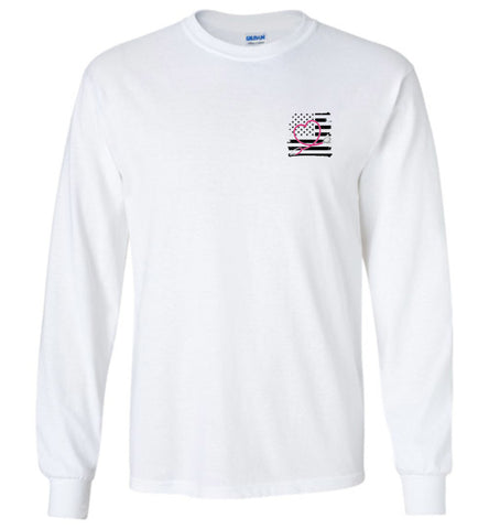 Nurse Flag with Heart Stethoscope Long Sleeve Unisex Tee